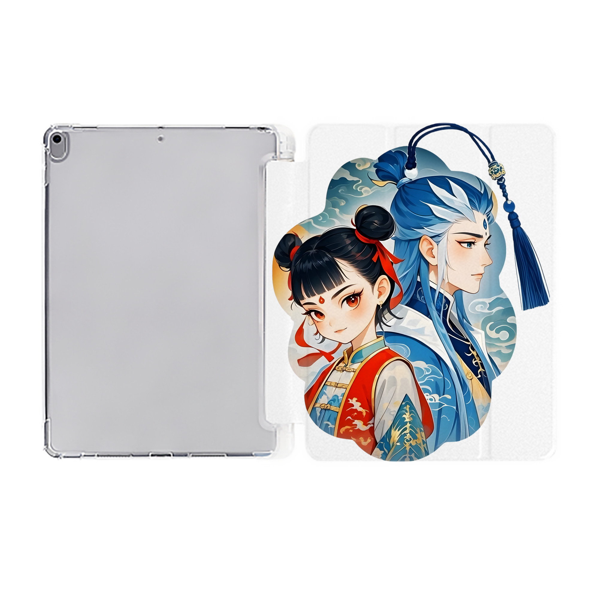 （画像用） Ne Zha 2 ナタ 魔童の大暴れ IPad ケース ペン収納付き 三つ折りスタンド PUレザー×シリコン 対応機種9.5/10.5/10.9インチ